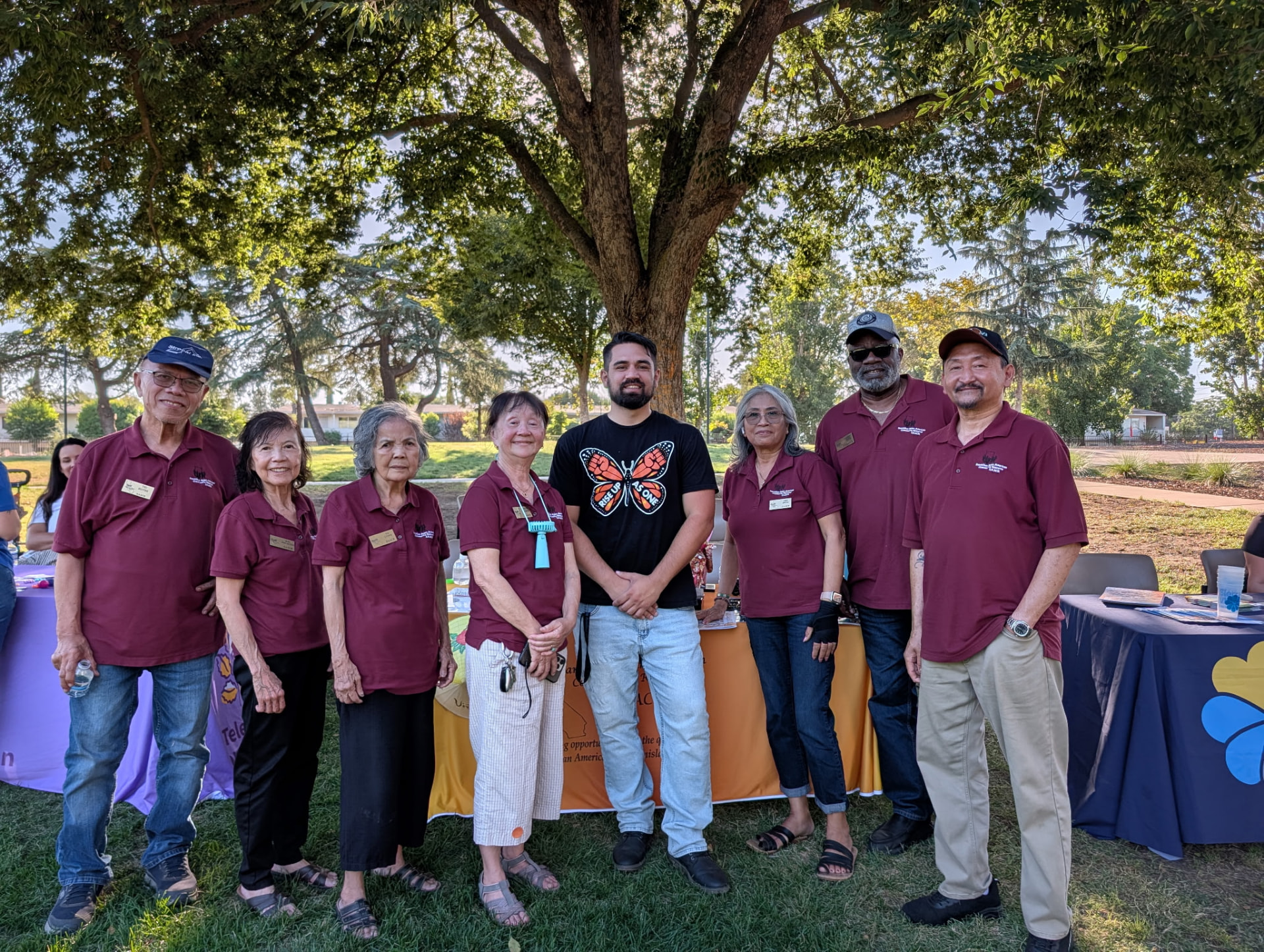 Juan Telles with community volunteers at a park event