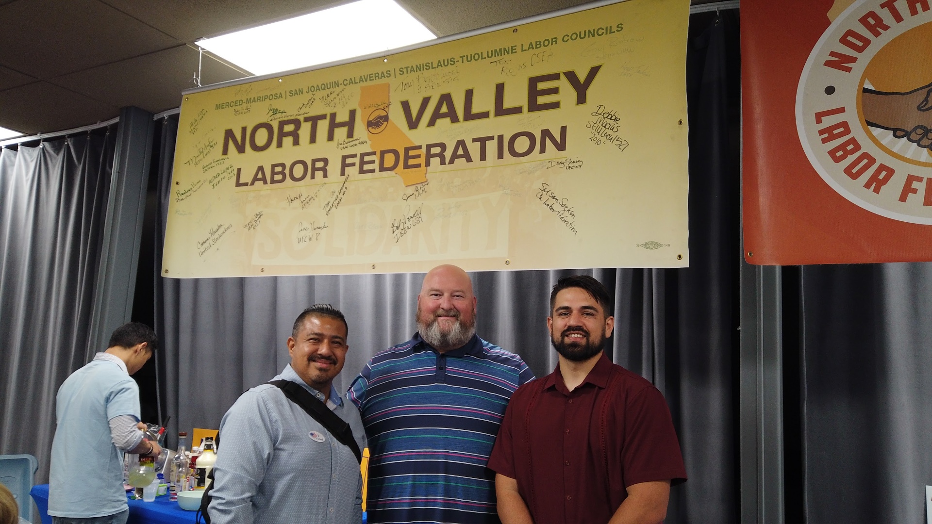 Juan with labor federation leaders at a North Valley Labor Federation event