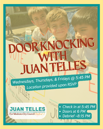 Door Knocking with Juan Telles — Wednesdays, Thursdays & Fridays at 5:45 PM