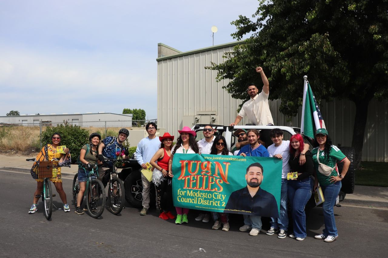 Supporters gathered at a Juan Telles campaign event